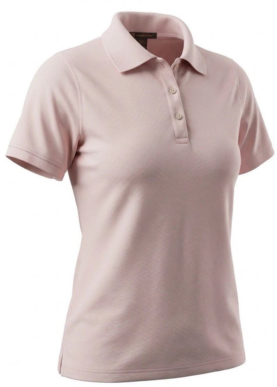 Harriton Women’s Performance Polo Shirt Light Pink Size Small Short Sleeve